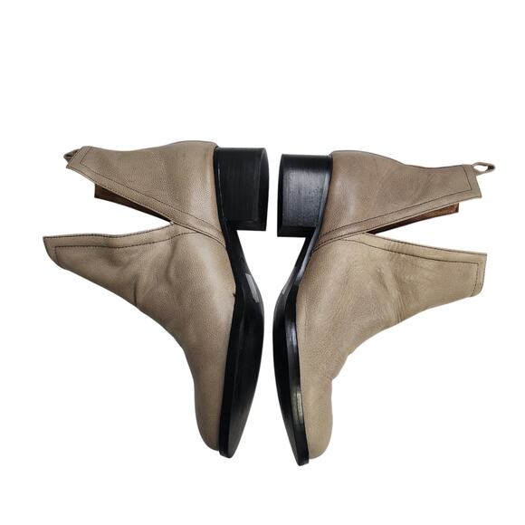 Jeffrey Campbell Womens Oriley Cutout Ankle Boots Size 8.5 Taupe Gray Leather - Picture 5 of 12